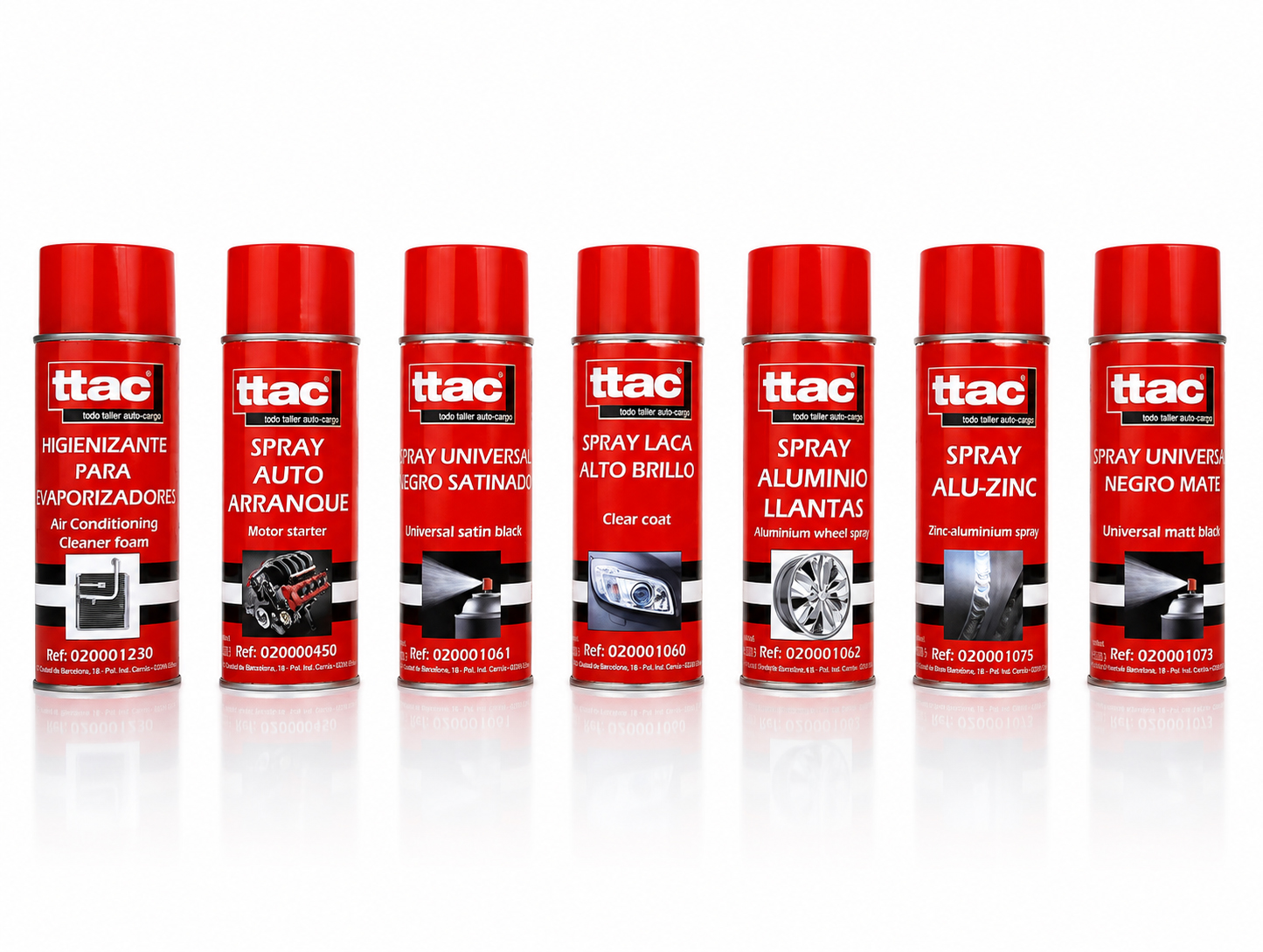 Selección de sprays y productos químicos TTAC para automoción